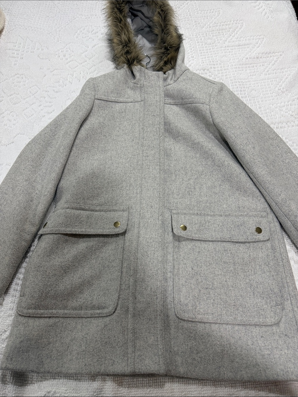 J. Crew Light Neutral Lined Jacket - Soft Gray